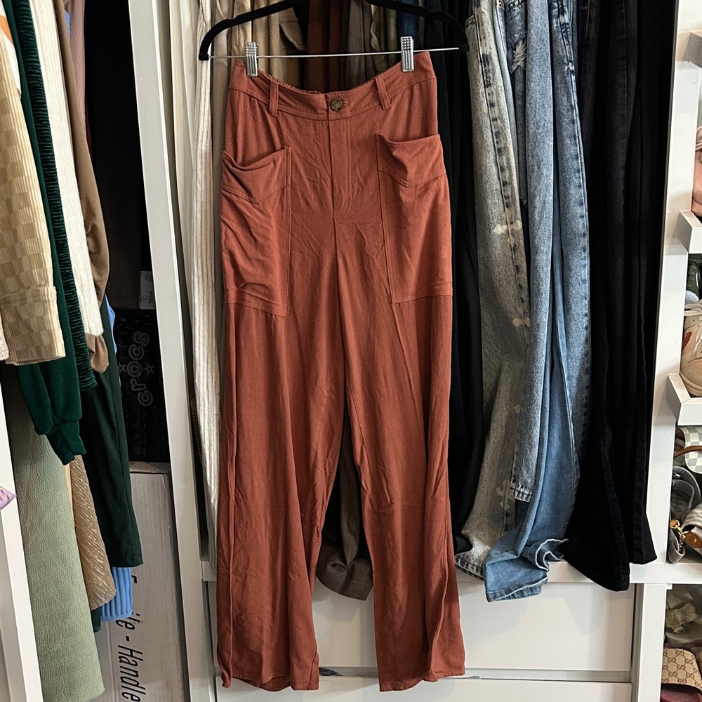 Burnt Orange Wide Leg Pants